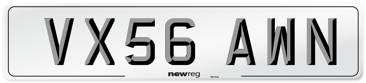 VX56 AWN Number Plate from New Reg